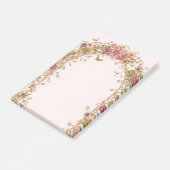 Post-it® Fleurs romantiques vintage rose botanique (Incliné)