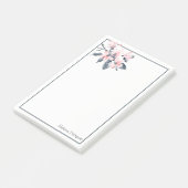 Post-it® Fleurs rose et gris Aquarelle classique (Incliné)