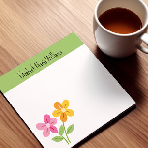 Post-it® Fleurs rose et jaune Personnalisé