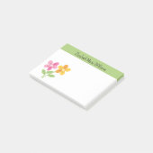 Post-it® Fleurs rose et jaune Personnalisé (Incliné)