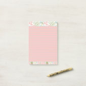 Post-it® Fleurs rose et sarcelle (Sur un bureau)