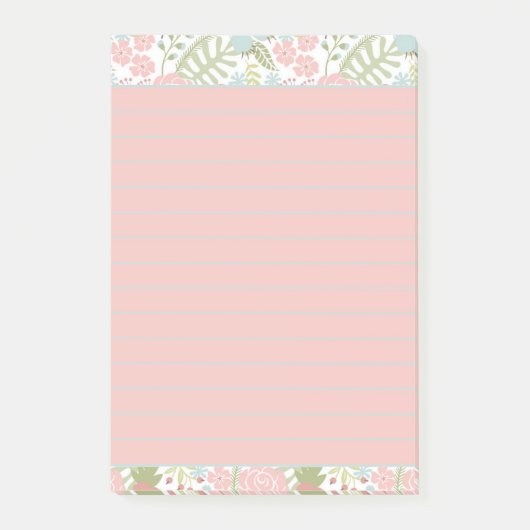 Post-it® Fleurs rose et sarcelle (Devant)
