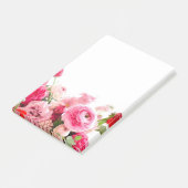 Post-it® Fleurs Roses Aquarelle florale Modèle blanc (Incliné)