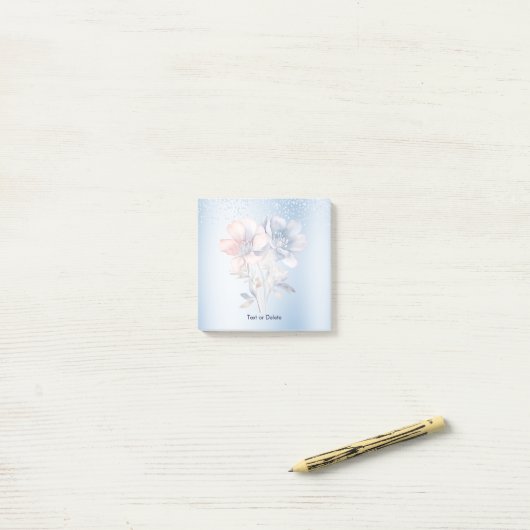 Post-it® Fleurs roses bleues Publier des notes (Sur un bureau)