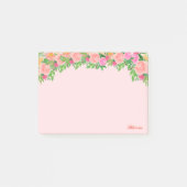 Post-it® Fleurs roses & calligraphie sur rose clair (Devant)