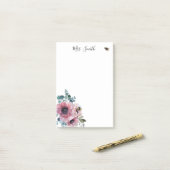 Post-it® Fleurs roses et abeilles (Sur un bureau)