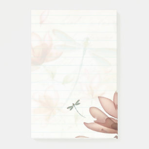 Post-it® Fleurs roses et libellule