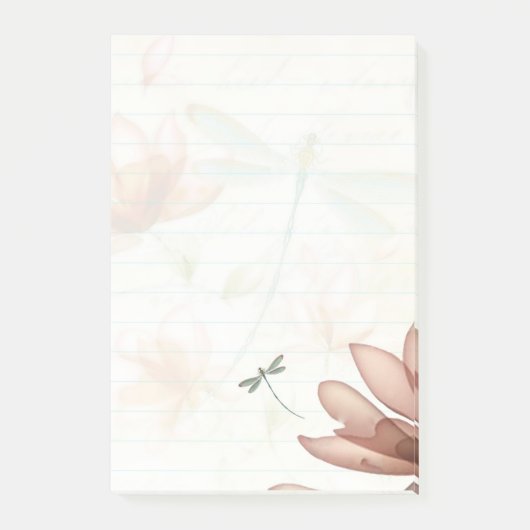Post-it® Fleurs roses et libellule (Devant)