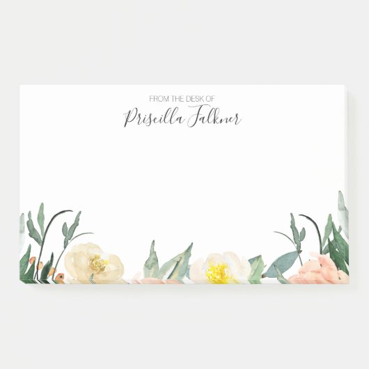 Post-it® Fleurs Roses Et Peach Du Bureau De (Devant)