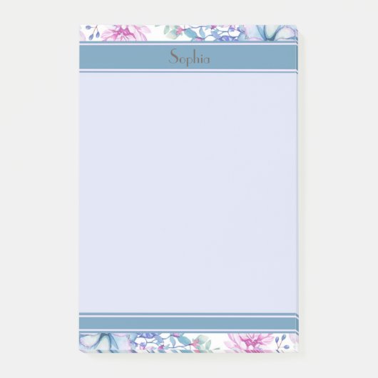 Post-it® Fleurs roses et violettes et succulentes (Devant)