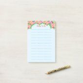 Post-it® Fleurs roses mignonnes d'aquarelle Liées (Sur un bureau)