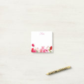 Post-it® Fleurs Roses Modèles Florales personnalisées (Sur un bureau)