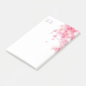 Post-it® Fleurs roses personnalisées d'aquarelle de // (Incliné)