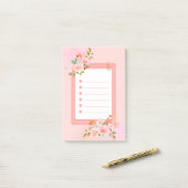 Post-it® Fleurs roses Post-it Notes (Sur un bureau)
