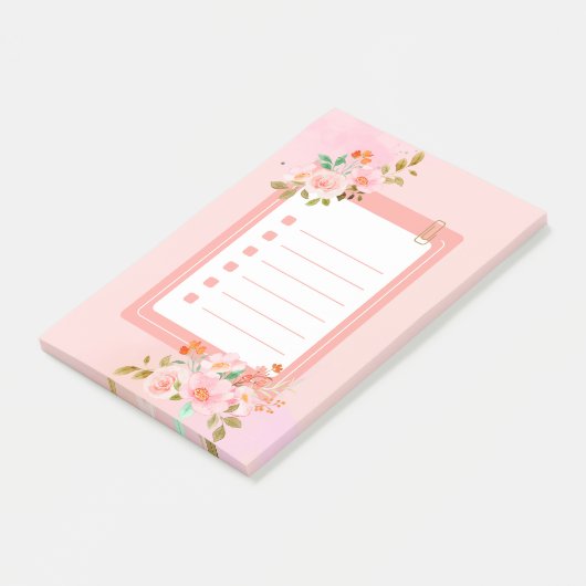 Post-it® Fleurs roses Post-it Notes (Incliné)