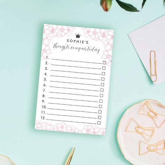 Post-it® Fleurs Roses Princesse Couronne Choses À Conquérir