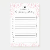 Post-it® Fleurs Roses Princesse Couronne Choses À Conquérir (Devant)