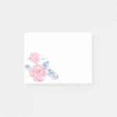 Post-it® Fleurs roses roses encrées billet d'art il note (Devant)