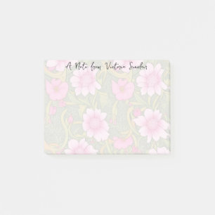 Post-it® Fleurs roses stylisées Foliage vert