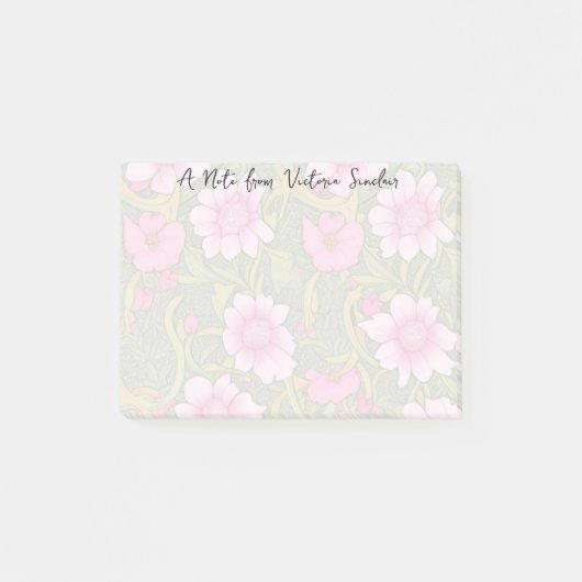 Post-it® Fleurs roses stylisées Foliage vert (Devant)