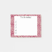 Post-it® Fleurs roses sur Red Post It Note (Devant)