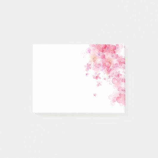 Post-it® Fleurs roses tendres d'aquarelle (Devant)