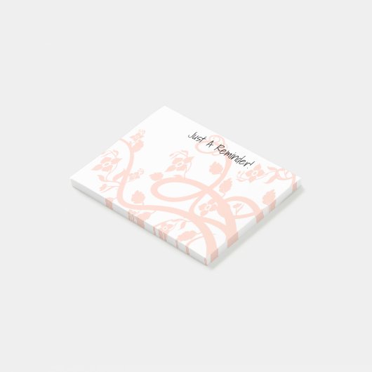 Post-it® Fleurs roses, vignes, Feuilles Abstraits (Incliné)