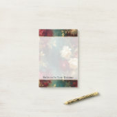 Post-it® Fleurs rouges blanches vertes (Sur un bureau)