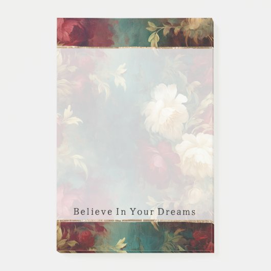 Post-it® Fleurs rouges blanches vertes (Devant)