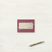 Post-it® Fleurs rouges de Bourgogne avec l'étiquette (Sur un bureau)