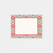 Post-it® Fleurs rouges Folk Art et Feuilles verts (Devant)