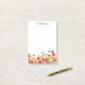 Post-it® Fleurs rouges / Poppies et papillons Publier la no (Sur un bureau)