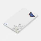 Post-it® Fleurs sauvages de papillon bleu morpho personnali (Incliné)