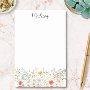 Post-it® Fleurs sauvages florales aquarelle colorées monogr