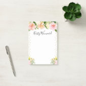 Post-it® Fleurs tropicales à l'aquarelle Confetti or (Bureau)