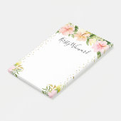 Post-it® Fleurs tropicales à l'aquarelle Confetti or (Incliné)