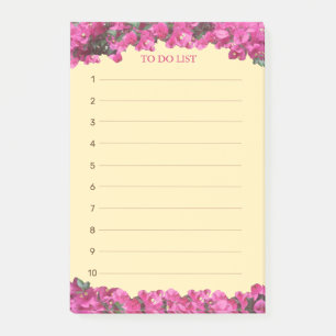 Post-it® Fleurs tropicales de rose dorée sur liste safran