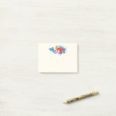 Post-it® Fleurs tropicales exotiques en rose et turquoise (Sur un bureau)