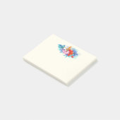 Post-it® Fleurs tropicales exotiques en rose et turquoise (Incliné)
