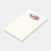 Post-it® Fleurs tropicales exotiques en rose et turquoise (Incliné)