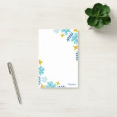 Post-it® Fleurs tropicales Turquoise - Ajouter Votre Nom (Bureau)