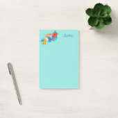 Post-it® Fleurs tropicales turquoise personnalisées 4x6 (Bureau)