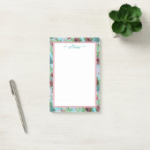 Post-it® Fleurs turquoise et rose (Bureau)