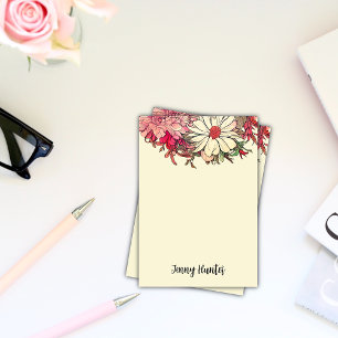 Post-it® Fleurs Vintages personnalisées en rose et crème