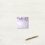Post-it® Fleurs Violettes avec des Perles qui Pendent Post- (Sur un bureau)