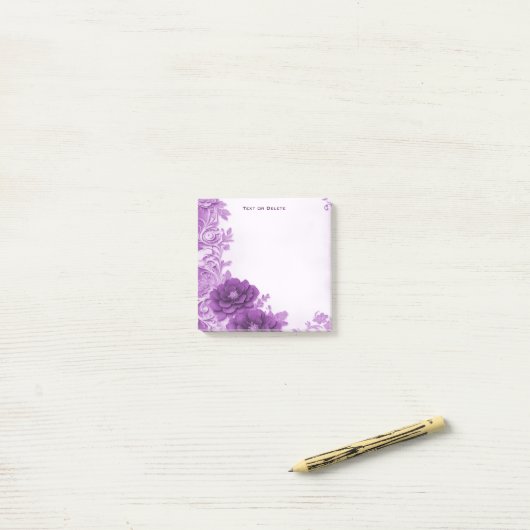 Post-it® Fleurs violettes fleurissent Publier des notes (Sur un bureau)