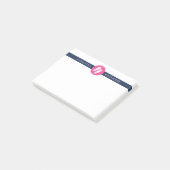 Post-it® Flip Flops Preppy Fuchsia Rose & Navy Stripe (Incliné)