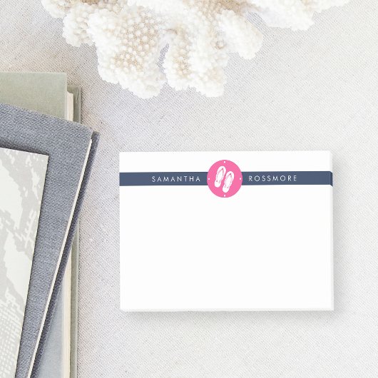 Post-it® Flip Flops Preppy Fuchsia Rose & Navy Stripe