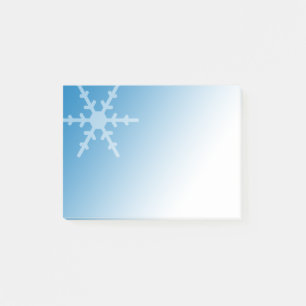 Post-it® Flocon de neige blanc d'hiver sur le bleu de