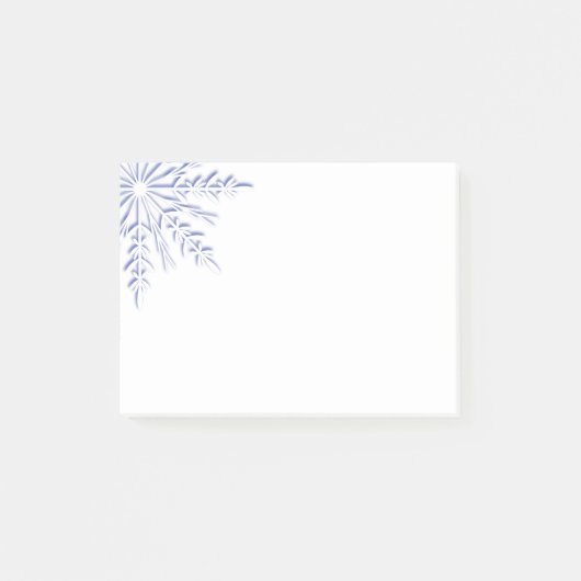 Post-it® Flocon de neige bleu d'hiver sur le blanc (Devant)